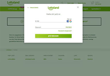 Mit euren Zugangsdaten könnt ihr euch nun bei Lottoland.com einloggen